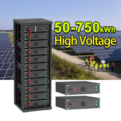 Wysokie napięcie 15kwh-750kwh Litowo-żelazny zestaw baterii Lifepo4 51.2v 100Ah