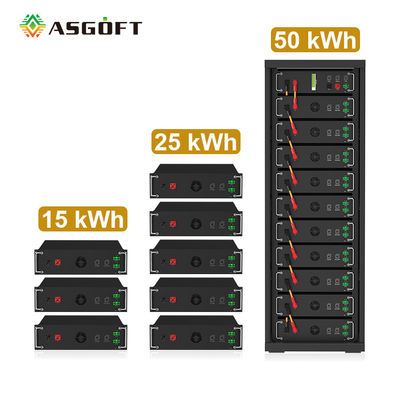 Wysokie napięcie 15kwh-750kwh Litowo-żelazny zestaw baterii Lifepo4 51.2v 100Ah
