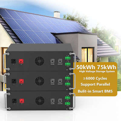 Wysokie napięcie 15kwh-750kwh Litowo-żelazny zestaw baterii Lifepo4 51.2v 100Ah
