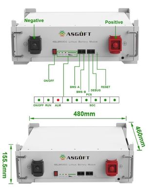 BYD Energy Storage Stackable Server Rack Mounted 51.2 V 100Ah Lifepo4 Bateria