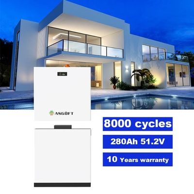 51.2V 280Ah 15kWh LiFePO4 Litium Battery Stackable Bms 10kWh 20kWh Pv Storage