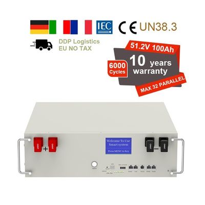 51.2V 100Ah 5kWh Lifepo4 Bateria z BMS Serve Rack do przechowywania energii w domu
